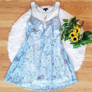 As U Wish Blue Floral Boho Sundress